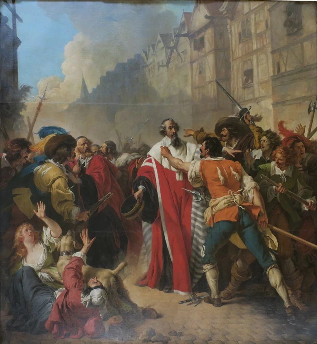 Il presidente Molé, sequestrato dai ribelli, all'epoca delle guerre della Fronda. La scena si svolge vicino alla Croce del Tradimento - Louvre, Parigi
